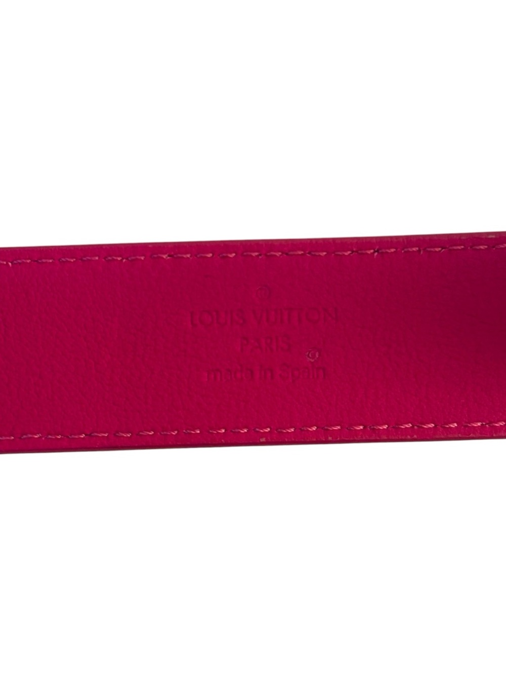 Louis Vuitton Pink Taurillon Essential Silver and Gold V Belt - Size 85/34 - Picture 6 of 7